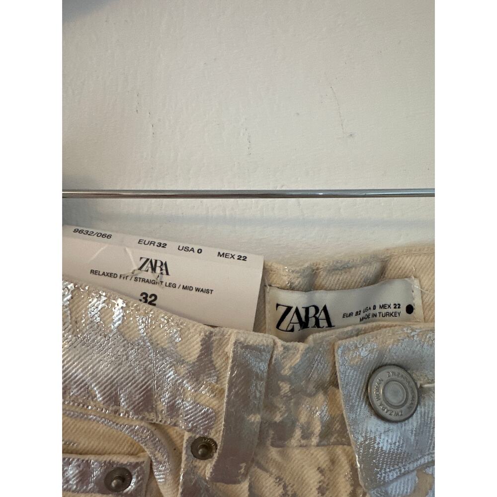 ZARA MID RISE BOYFRIEND JEANS Sz0 - Picture 7 of 12